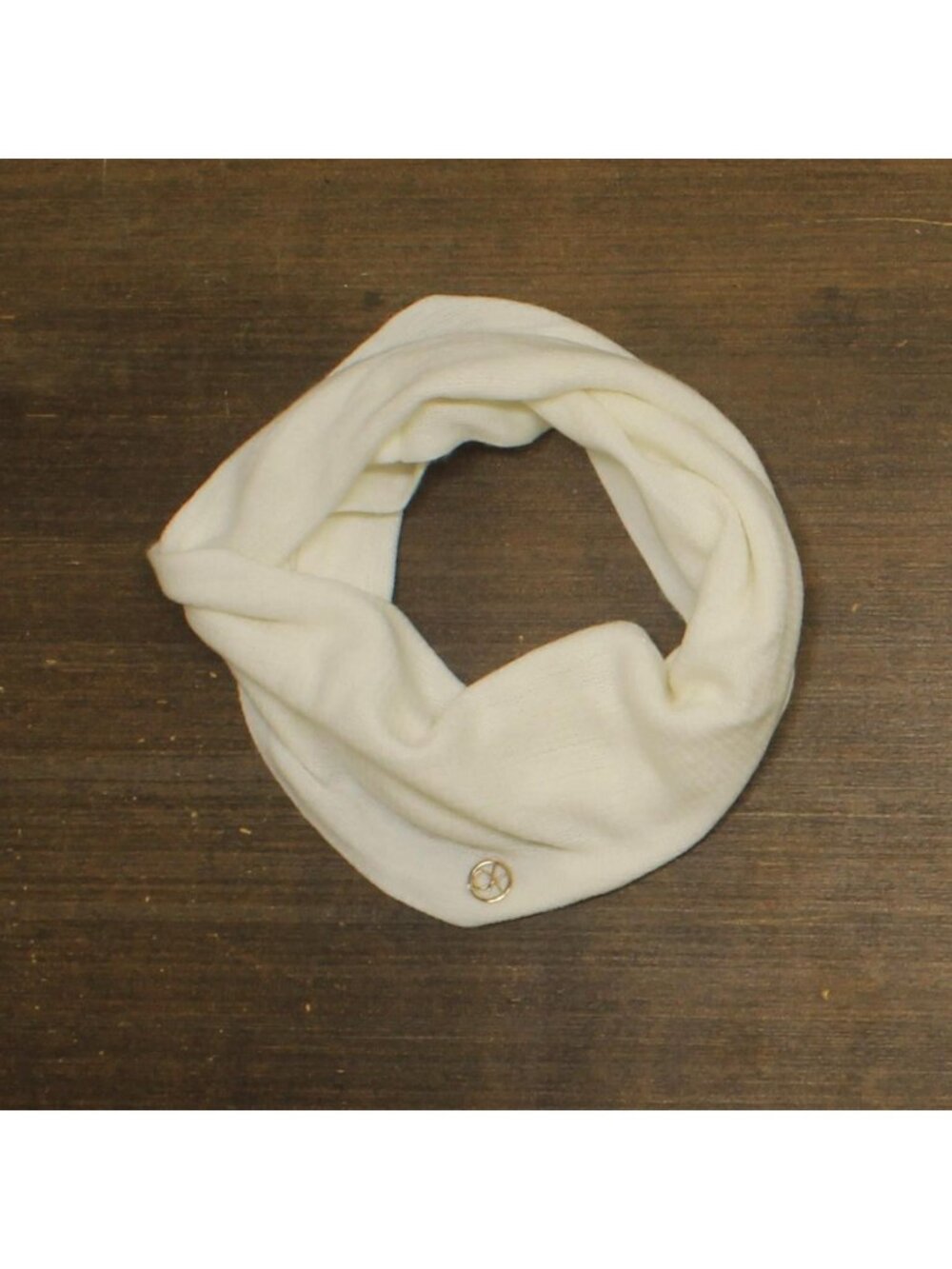 Calvin Klein Womens Acrylic Emblem Infinity Scarf White